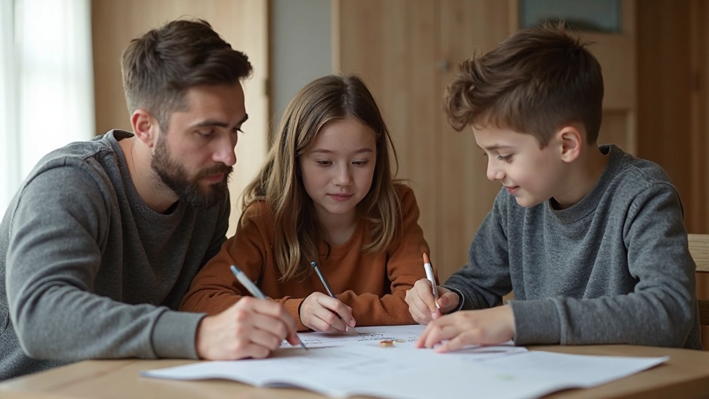 Семейное совещание по обсуждению финансовых целей и планов