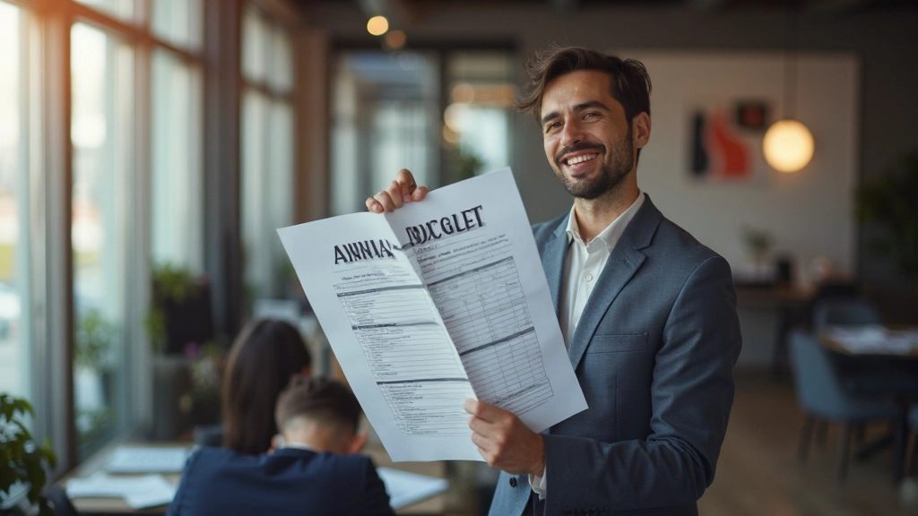 Иллюстрация основ годового финансового планирования с графиками и таблицами бюджета